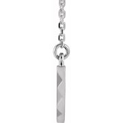 14K White Curved Bar 16-18" Necklace-