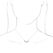 14K White Curved Bar 16-18" Necklace-