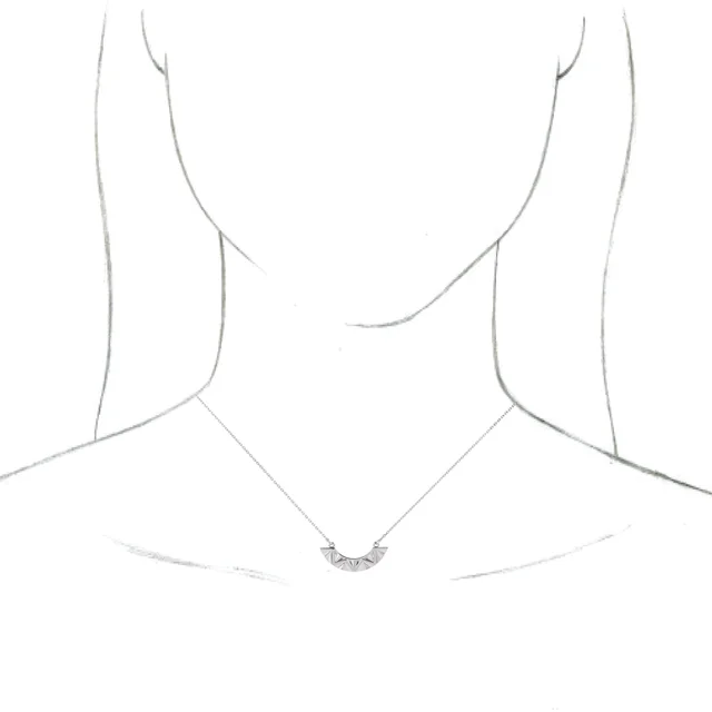 14K White Curved Bar 16-18" Necklace-