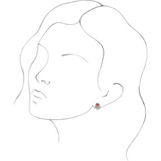 14K White Cabochon Pink Coral & 1/8 CTW Diamond Earrings-