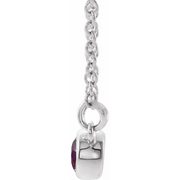 14K White Amethyst & .02 CTW Diamond 16" Necklace-
