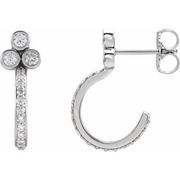 Platinum 1/2 CTW Diamond Hoop Earrings-