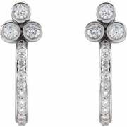 Platinum 1/2 CTW Diamond Hoop Earrings-
