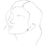 14K White Amethyst Floral-Inspired J-Hoop Earrings-