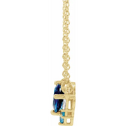 14K Yellow Multi-Gemstone & .06 CTW Diamond 18" Necklace-