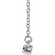 Platinum Blue Sapphire & 1/5 CTW Diamond 18" Necklace-