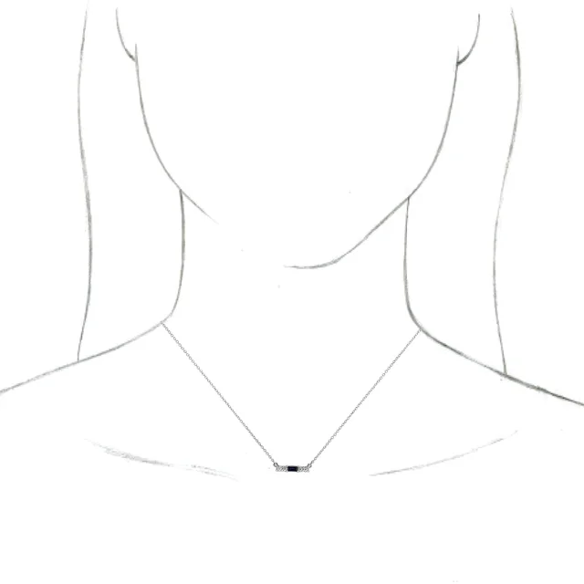 Platinum Blue Sapphire & 1/5 CTW Diamond 18" Necklace-