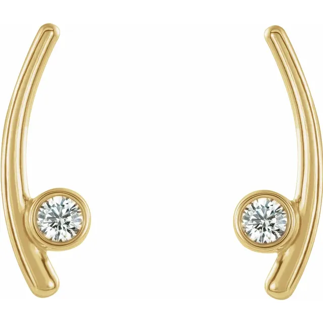 14K Yellow Sapphire Ear Climbers-