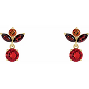 14K Yellow Multi-Gemstone Earrings-