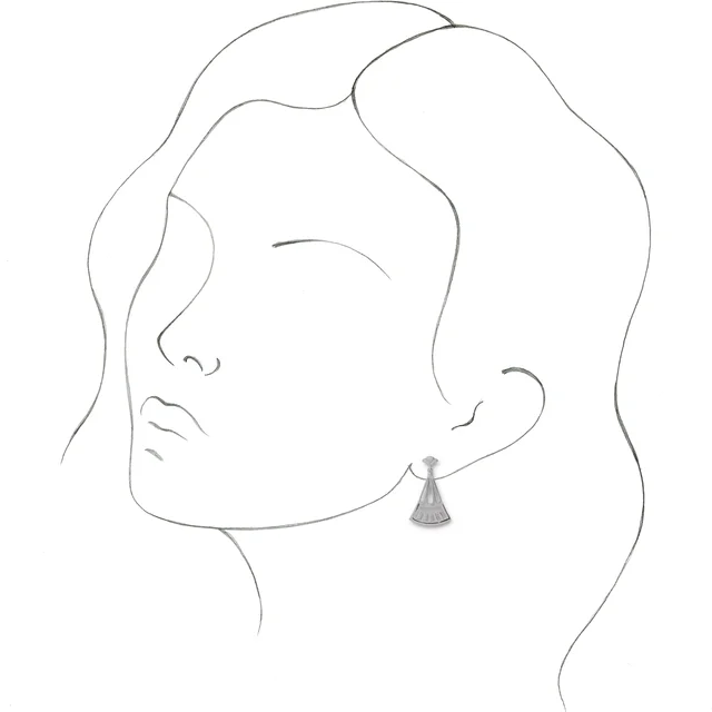 14K White Vintage-Inspired Dangle Earrings-