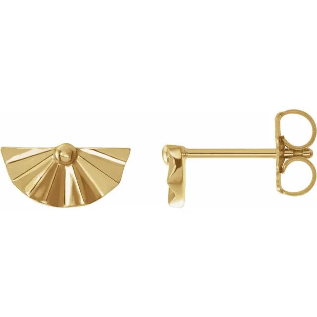 14K Yellow Geometric Earrings-