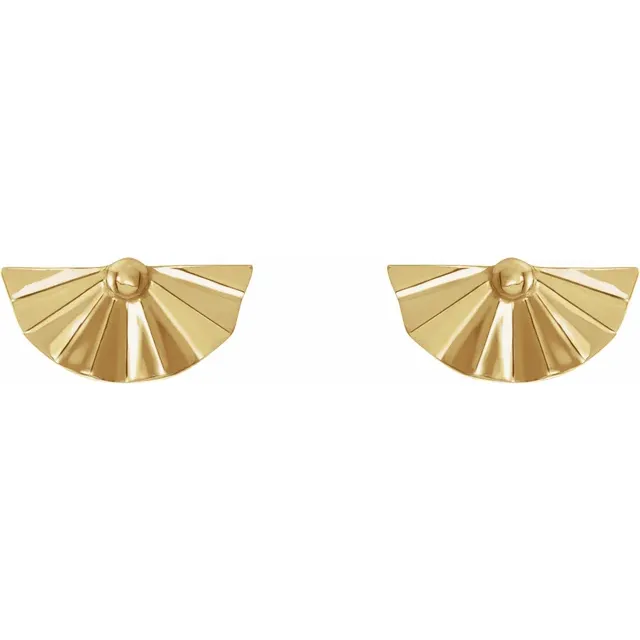 14K Yellow Geometric Earrings-