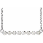 14K White 1/4 CTW Diamond Bar 18" Necklace-