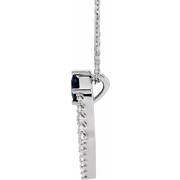 14K White Sapphire & 3/8 CTW Diamond 16-18" Necklace-