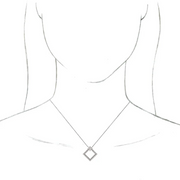 14K White Sapphire & 3/8 CTW Diamond 16-18" Necklace-