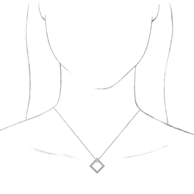 14K White Sapphire & 3/8 CTW Diamond 16-18" Necklace-
