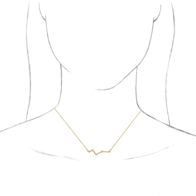 14K Yellow 1/10 CTW Diamond Constellation 18" Necklace-