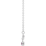 14K White Alexandrite Bezel-Set 16" Bar Necklace-