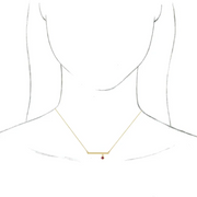 14K White Alexandrite Bezel-Set 16" Bar Necklace-