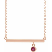 14K White Alexandrite Bezel-Set 16" Bar Necklace-