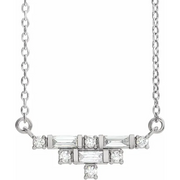14K White 1/4 CTW Diamond Art Deco 18" Necklace-