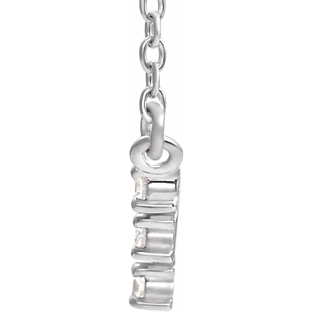 14K White 1/4 CTW Diamond Art Deco 18" Necklace-