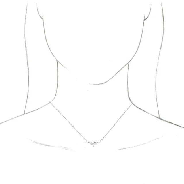 14K White 1/4 CTW Diamond Art Deco 18" Necklace-
