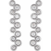 14K White 1/3 CTW Diamond Bezel-Set Bar Earrings-