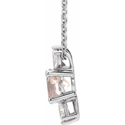 14K White Pink Morganite & 1/4 CTW Diamond 16-18" Necklace-