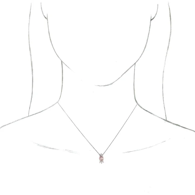 14K White Pink Morganite & 1/4 CTW Diamond 16-18" Necklace-