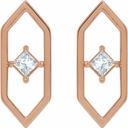 14K Rose 1/3 CTW Diamond Geometric Earrings-