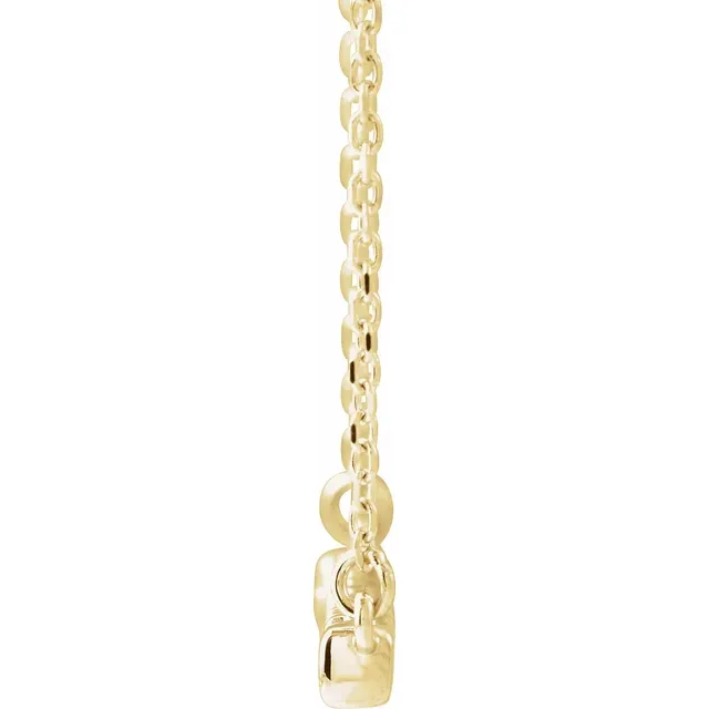 14K Yellow 1/4 CTW Lab-Grown Diamond French-Set Bar 16-18" Necklace-