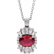 14K White Ruby & 1/3 CTW Diamond 16-18" Necklace-