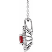 14K White Ruby & 1/3 CTW Diamond 16-18" Necklace-