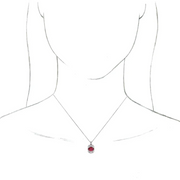 14K White Ruby & 1/3 CTW Diamond 16-18" Necklace-