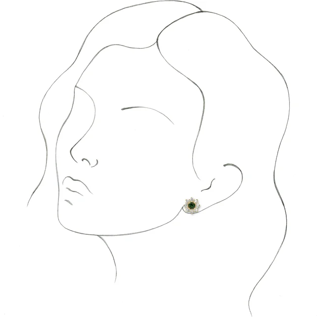 14K Yellow Green Tourmaline & 3/4 CTW Diamond Earrings-