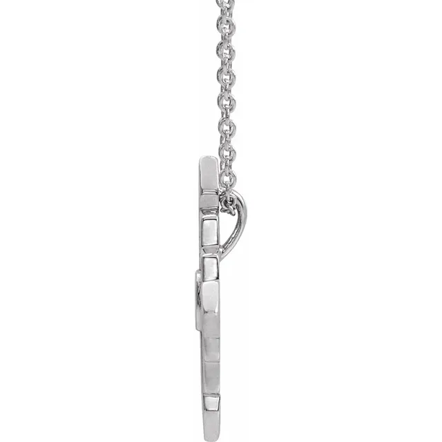 14K White Vintage-Inspired Geometric 16-18" Necklace-
