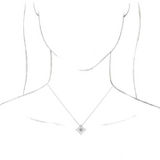 14K White Vintage-Inspired Geometric 16-18" Necklace-