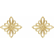 14K Yellow Geometric Earrings with Backs-