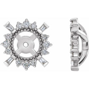 14K White 1/6 CTW Diamond Earrings Jackets with 4.9 mm ID-