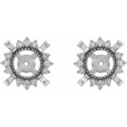 14K White 1/6 CTW Diamond Earrings Jackets with 4.9 mm ID-