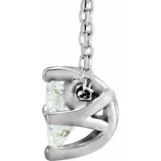 Platinum 1/2 CT Diamond Solitaire 16-18" Necklace-