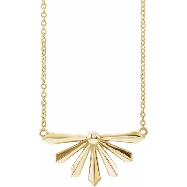 14K Yellow Starburst 16" Necklace-