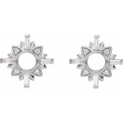 14K White 1/2 CTW Diamond Starburst Earrings-