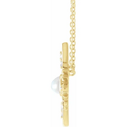 14K Yellow Ethiopian Opal & .08 CTW Diamond Celestial 16-18" Necklace-