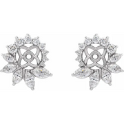 14K White 7/8 CTW Diamond Earring Jackets with 6 mm ID-