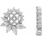 14K White 7/8 CTW Diamond Earring Jackets with 6 mm ID-