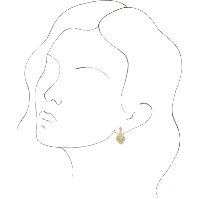 14K Yellow 3/8 CTW Diamond Vintage-Inspired Earrings-
