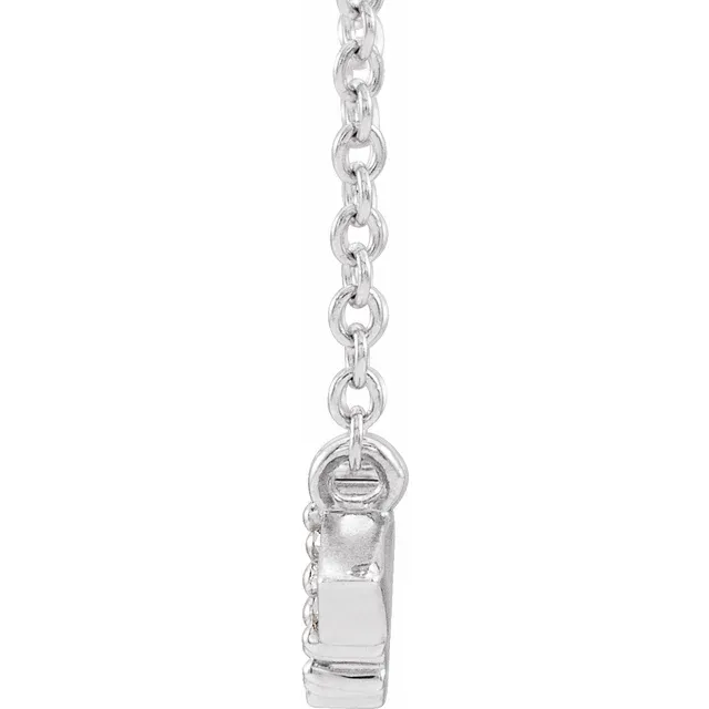 14K White 1/6 CTW Diamond Semi-Set Geometric 18" Necklace-