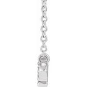 14K White 1/6 CTW Diamond Semi-Set Geometric 18" Necklace-